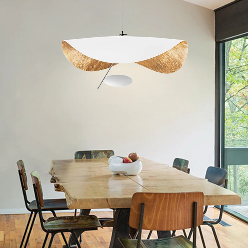 suspension lumineuse moderne noir doré texture métallique câble suspendu chambre salon étude