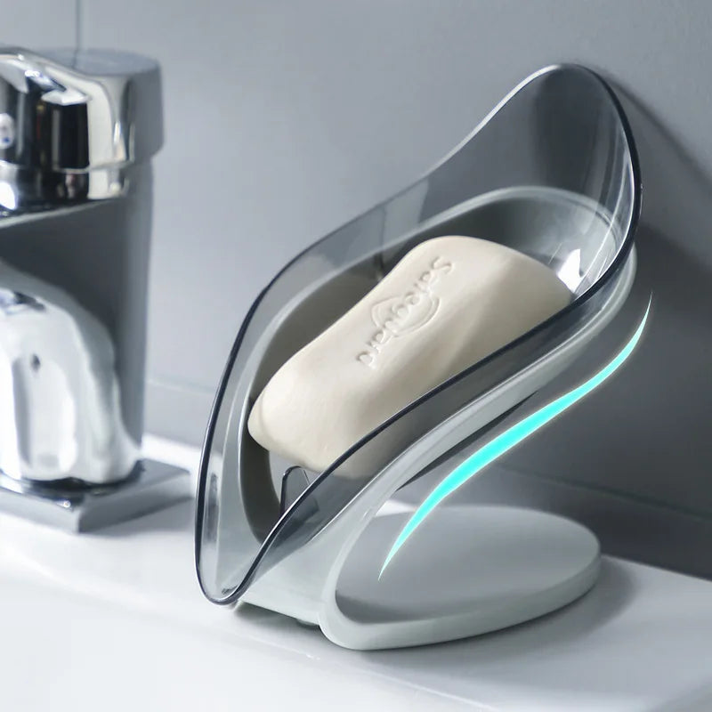 support savon transparent contemporain adhésif salle bain portable gris fixe savon moderne