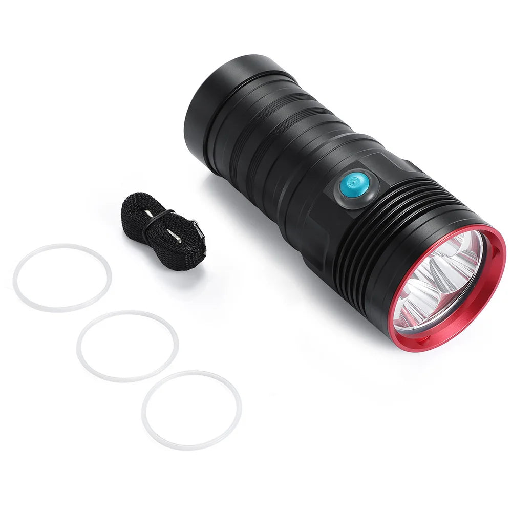 lampe poche rechargeable tactique robuste 100 200m led noire rainurée militaire support métallique