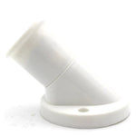 support lampe blanc angle métal douille led économique base mur fixe