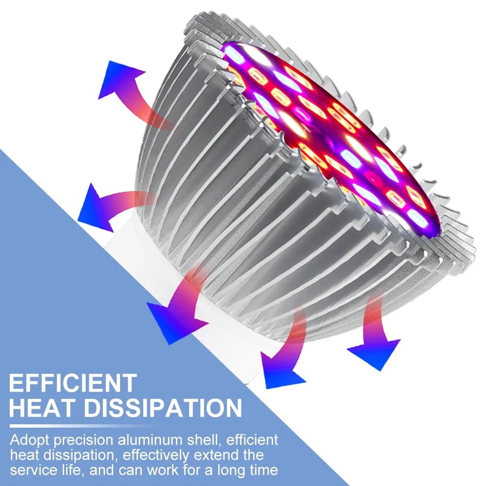 lampe croissance plantes led blanc rouge violet forme diamant moderne 50w 80w 100w e27