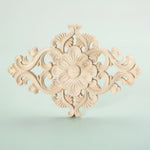 applique murale bois sculpté motif floral baroque fixation meuble porte mur decoration maison 15x10.5cm