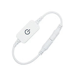 interrupteur led noir blanc switch touch dimmer cable alimentation connecteur dc clips moderne
