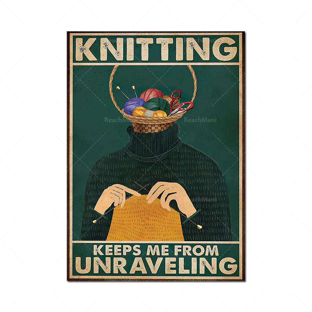 Un artisan créatif tricotant et tenant un panier rempli de pelotes de laine, symbolisant le côté apaisant et récréatif du tricot qui l'éloigne du stress du quotidien.