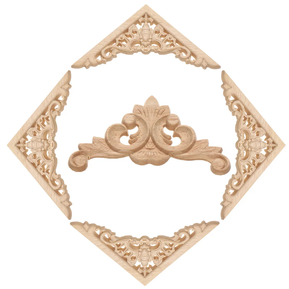 appliques decoratives bois floral sculptees baroques naturelles decoration murale farmhouse classic