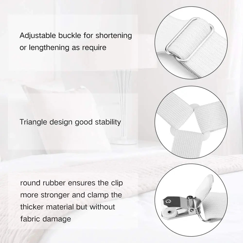 clips lit réglables caoutchouc blanc noir 4pcs triangle simple moderne