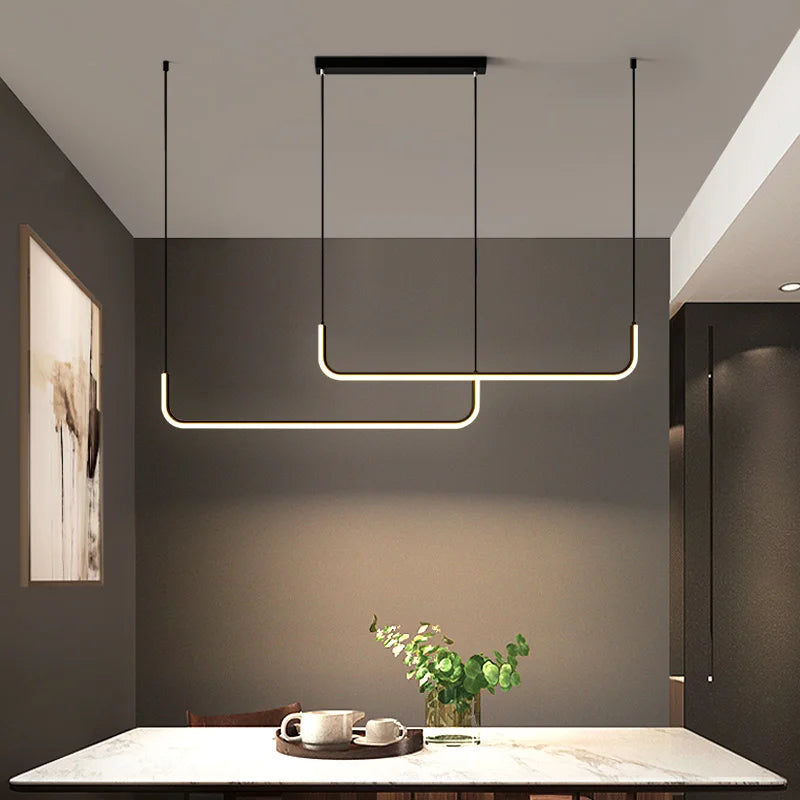 Lampe suspendue moderne minimaliste noir doré brillante 249 2000 lumens 21 42W