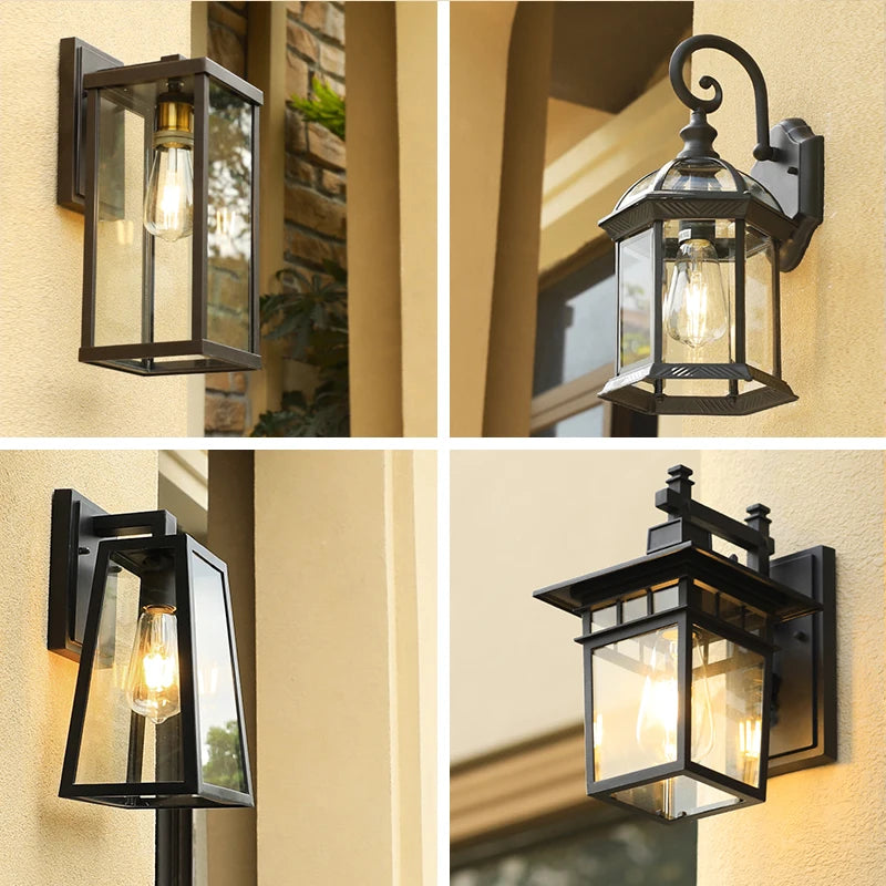 Vue de profil de la lampe murale extérieure