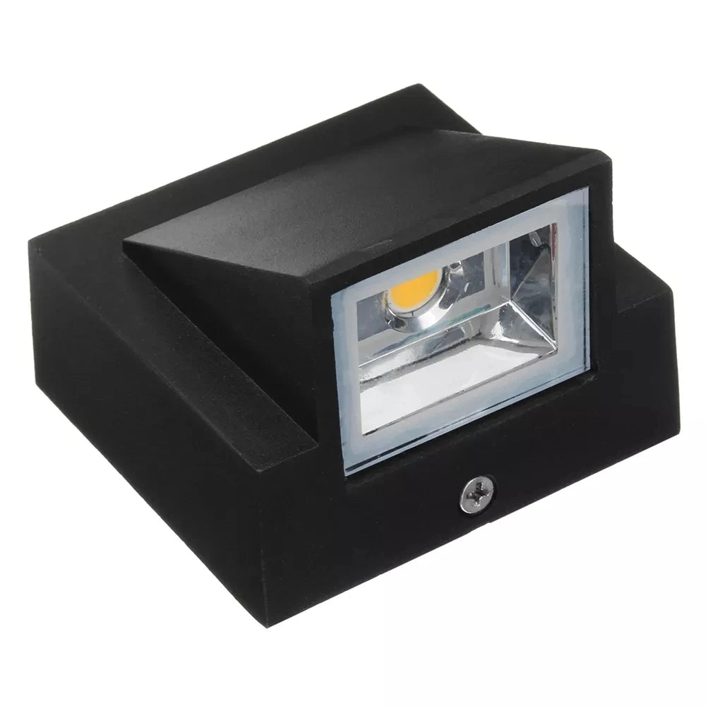 applique murale led impermeable exterieur jardin veranda 5w 10w noir geometrique contemporain