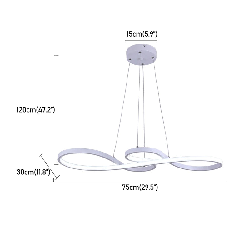 Suspension lumineuse moderne or blanc forme infini 10 sources lumineuses télécommande INCLUDED