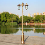 lampadaire classique bronze noir verre ondulations deux têtes éclairage extérieur led haute qualité aluminium
