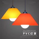 lampe suspendue moderne orange blanc rouge mat pvc plastique cuisine salle manger chambre coucher