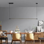 lampe suspendue moderne noire rectangulaire lisse sans ombre led 20w 1000mm