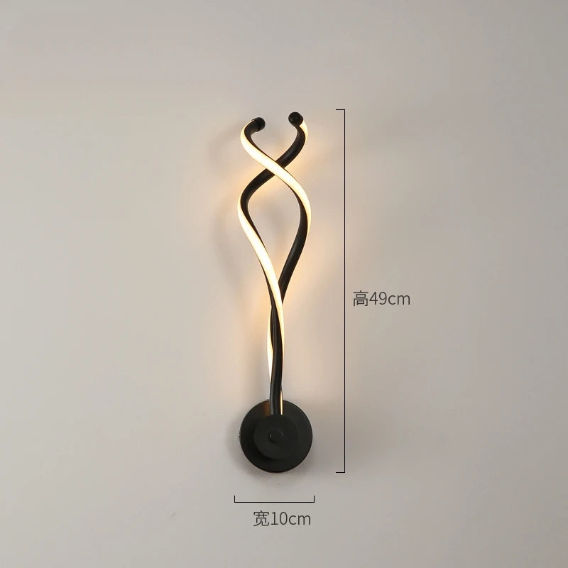 applique murale contemporaine minimaliste noir blanc élégante fixée mur lumière led flux lumineuxmodifiable
