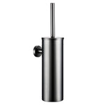 brosse wc murale acier inoxydable noir mat minimaliste salle bain porte brosses fixations