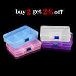 boîte rangement bijoux transparente rose bleu violet poignée compartiments plastique moderne pratique
