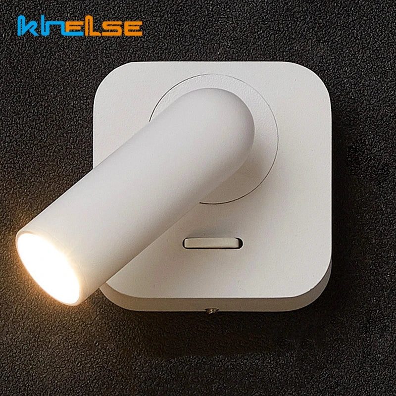 applique murale moderne blanc noir rond carré vis fixation mur 3w led 220v 110v