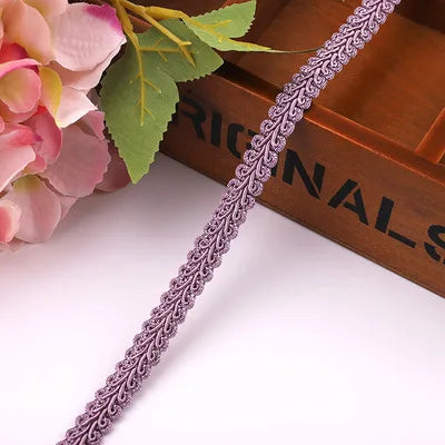 ruban decoratif dentelle violet beige bleu rose rouge orange classique 11mm polyester echangetable