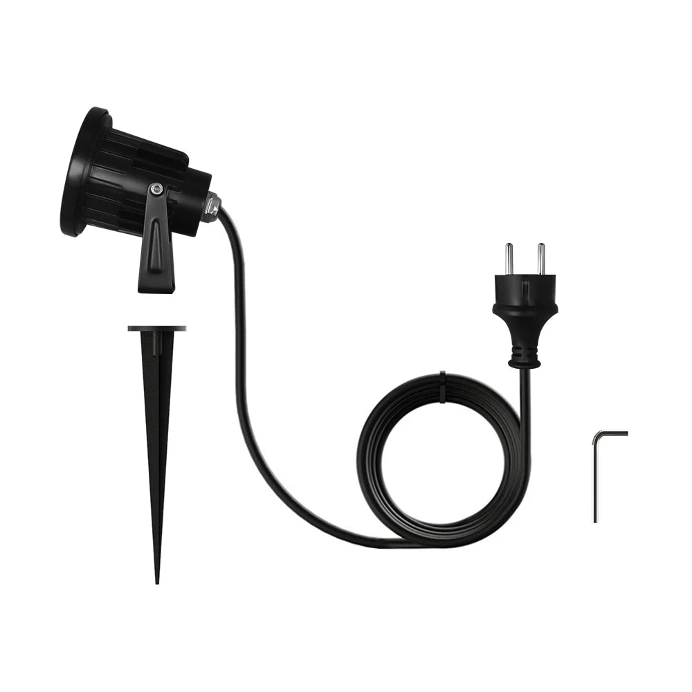 lampe led jardin 7w ip66 aluminium noir moderne autoinstallation 2492000lm
