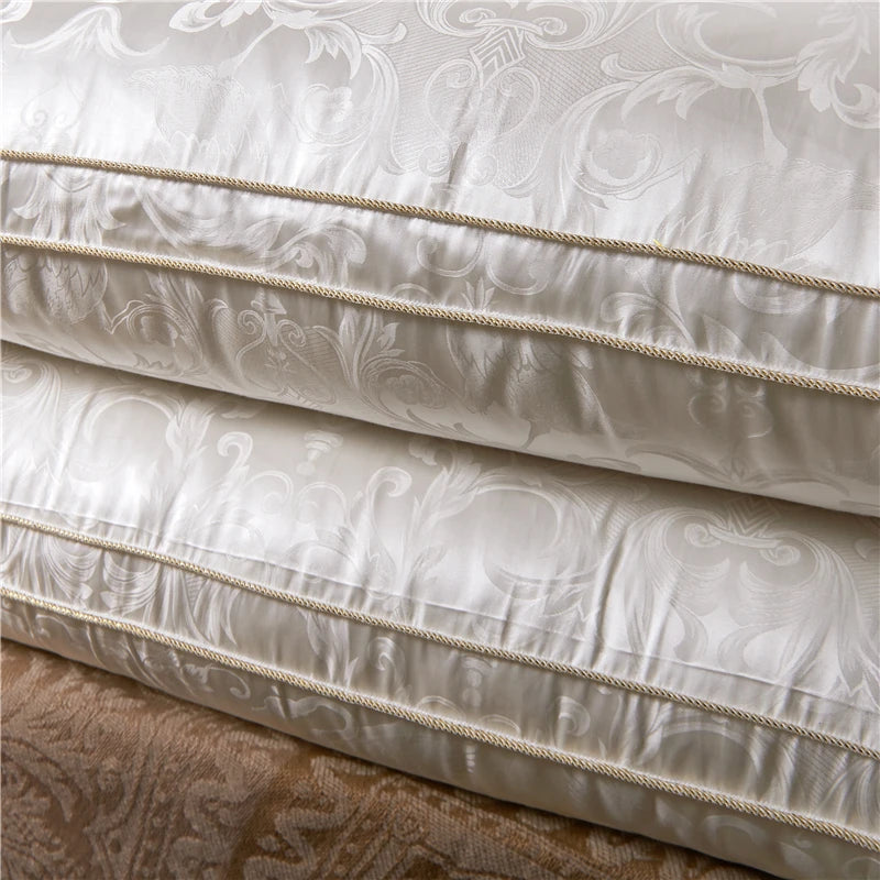 oreiller blanc floral doux coton soie cygnes élégant confortable été hiver