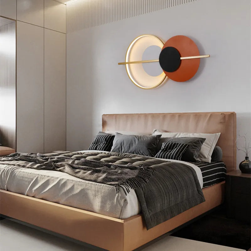 lampes murales décoratives modernes LED noir blanc vert foncé orange éclairage ambiance chambre salon