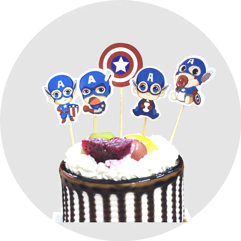 décoration gâteau thème batman captain america chauves souris ville super héros anniversaire enfant festivité