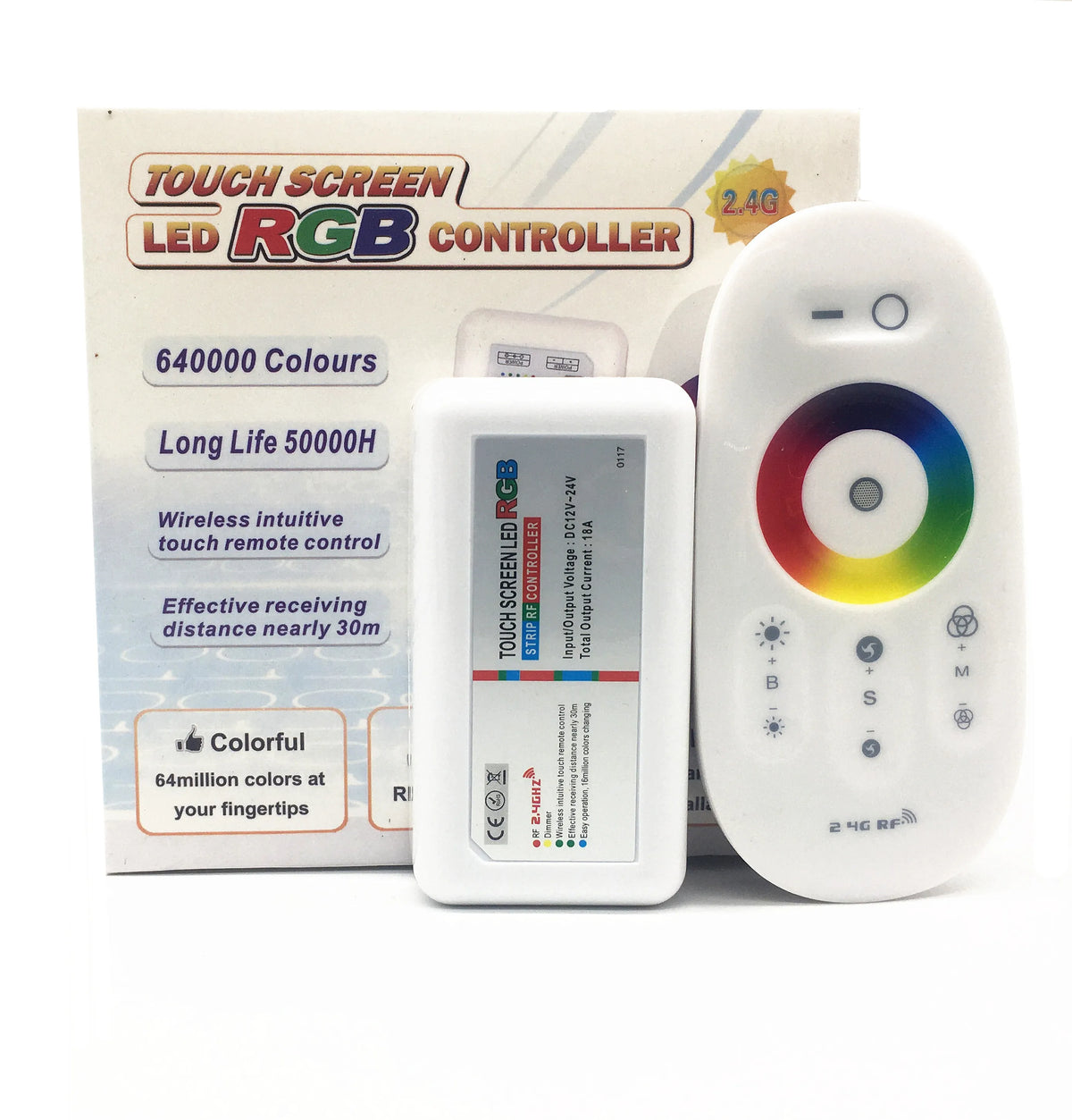 contrôleur led rgb tactile 2.4g wireless intuitive blanc arc ciel moderne certifications ccc cem