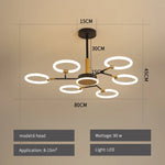 lampe suspendue moderne nordique 10 têtes noir doré led echangement e27