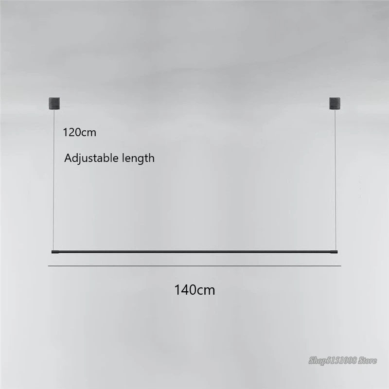 lampe suspendue moderne minimaliste 120cm noir ajustable salon chambre étude