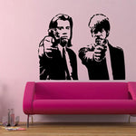 sticker mural noir personnages armes artiste deco intérieure silhouettes opacité classique chambre salon