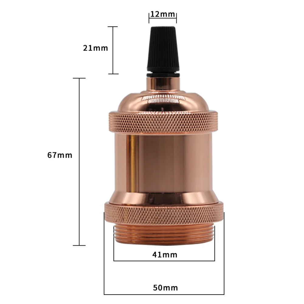 socle lampe industrielle filaire noir argent rose gold or bronze adaptable e27