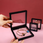 boîtes bijoux transparentes modernes rangement colliers bracelets boucles d'oreilles anti poussière noir blanc decoration