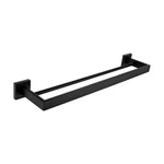 accessoires salle bain noir porte serviette porte savon moderne lisse inoxydable brossé fixations