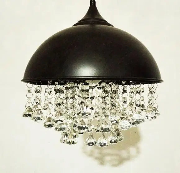 Suspension lumineuse moderne vintage noir transparentes pendantes chaîne étude salon