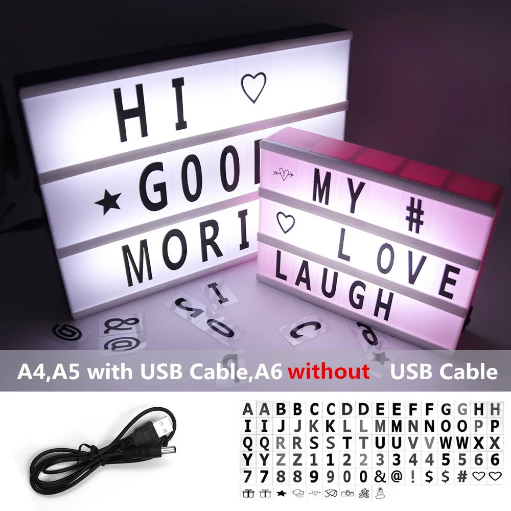 panneau lumineux lettres interchangeables blanc moderne minimaliste clips a4 a5 a6