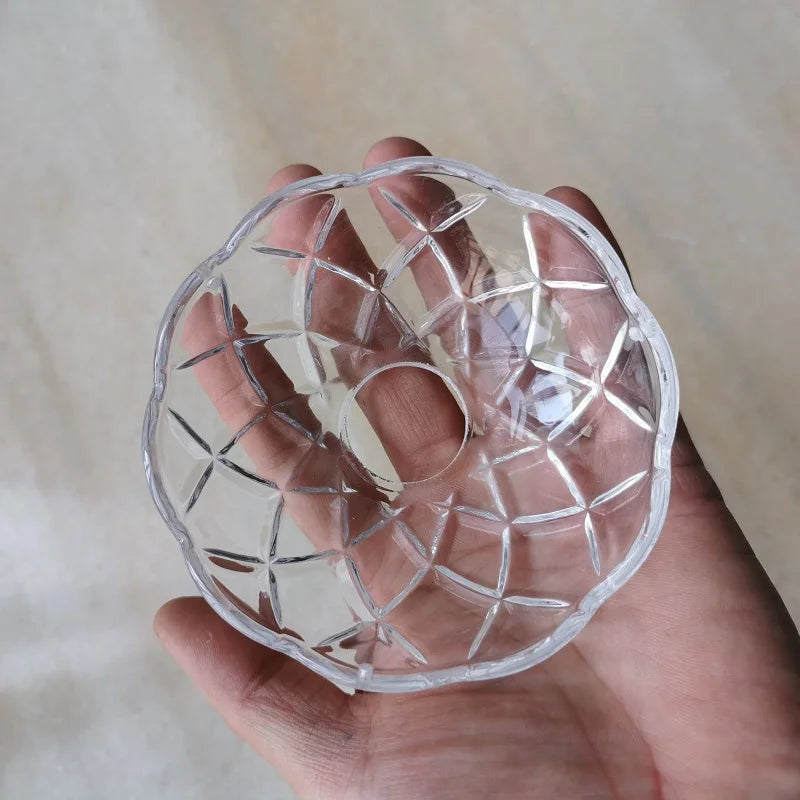 bol décoratif transparent moderne géométrique ligne croisée carré abat jour