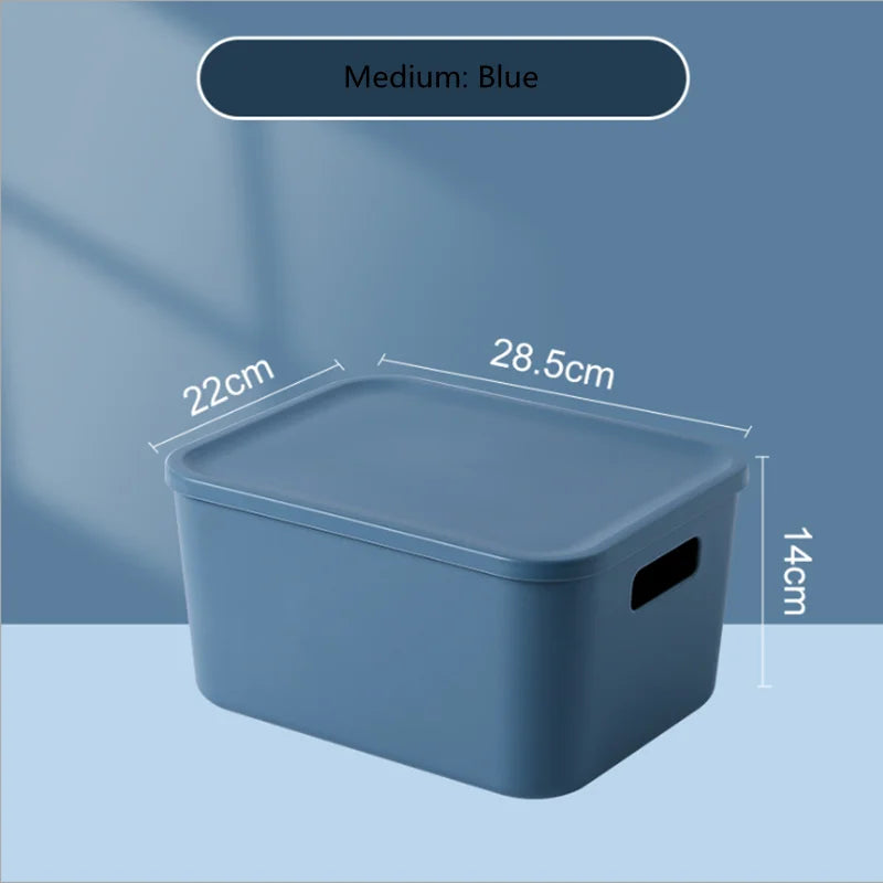 boîtes rangement modernes bleu orange jaune matériau plastique respectueux environnement treillis couvercle petite moyenne