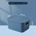 boîtes rangement modernes bleu orange jaune matériau plastique respectueux environnement treillis couvercle petite moyenne