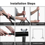 support fond photo noir lisse moderne clips tringles sac transport 300cm 260cm photo studio