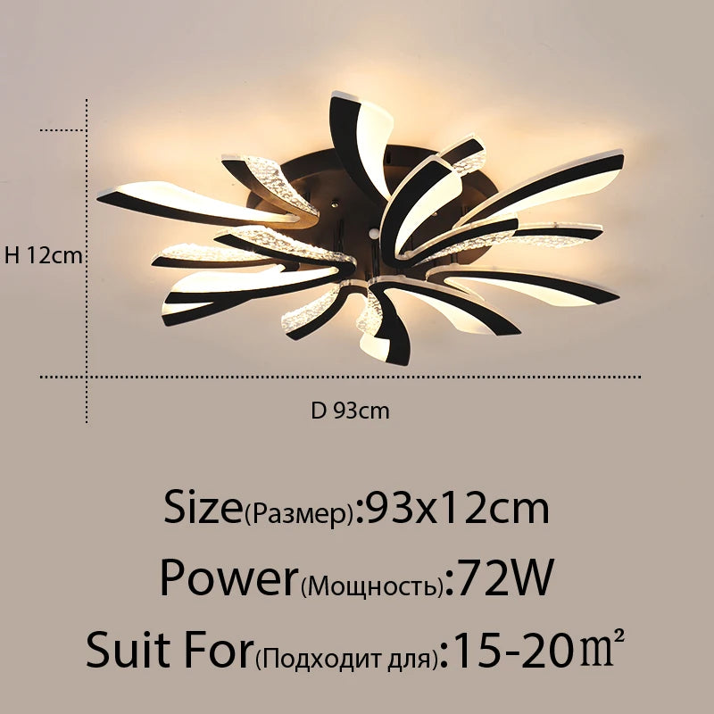 plafonnier led moderne acrylique blanc noir télécommande éclairage quotidien chambre salon moderne ultrafin