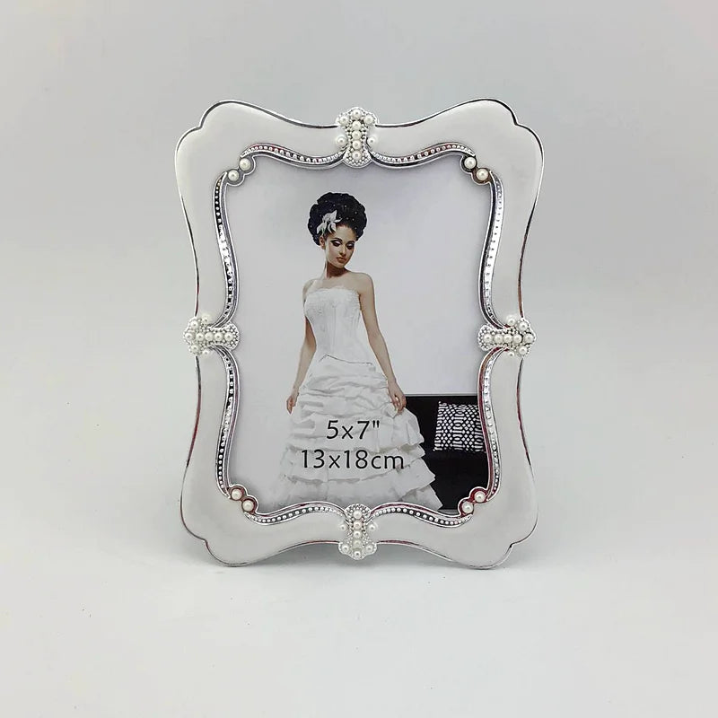 cadre photo blanc bordure décorative classique élégant 4x6 5x7 papier noirintérieur