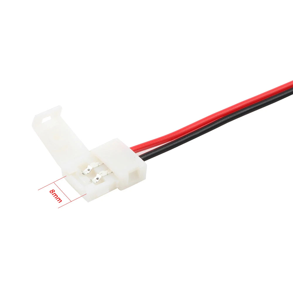 connecteur ruban led clip blanc rouge noir plat lisse basse tension smd 3528 5050