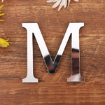 lettre acrylique miroir argentée autocollante décoration murale alphabet moderne fête mariage maison diy