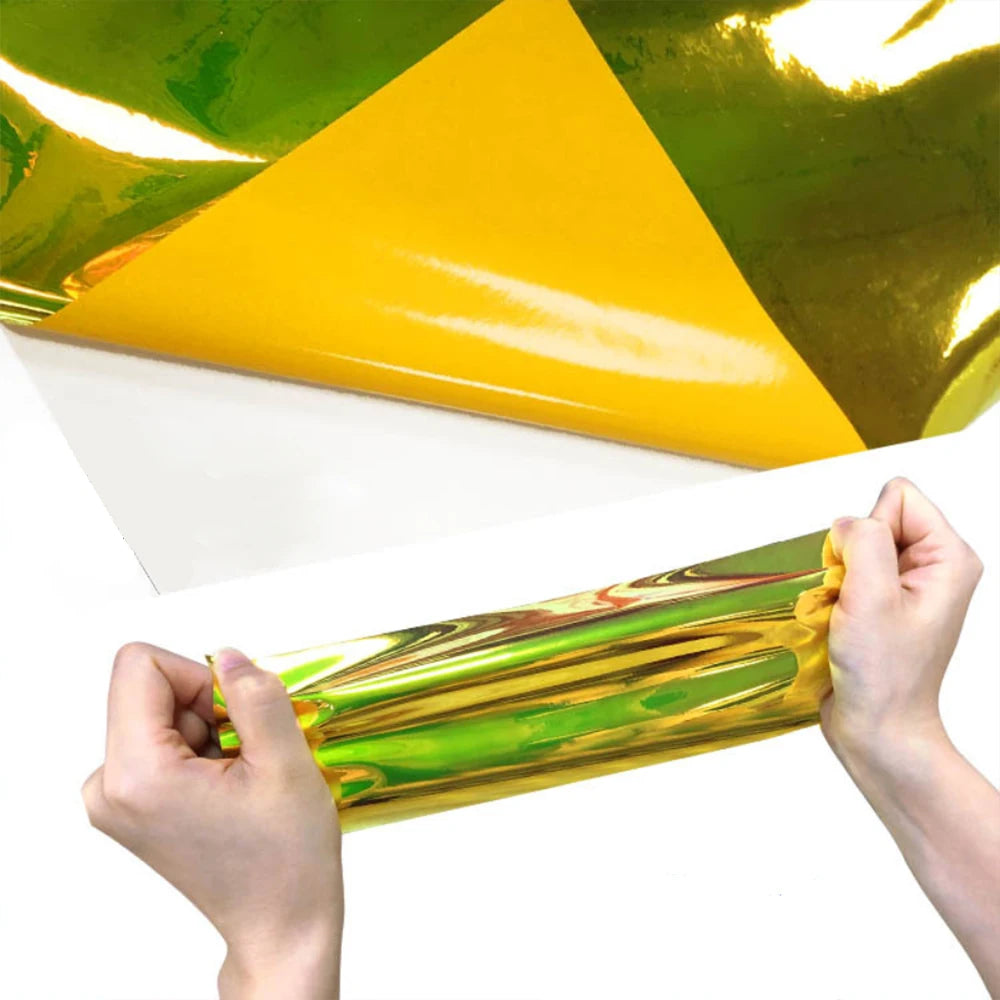 autocollant film holographique multicolore brillant adhésif décoratif grand mur meuble vitre