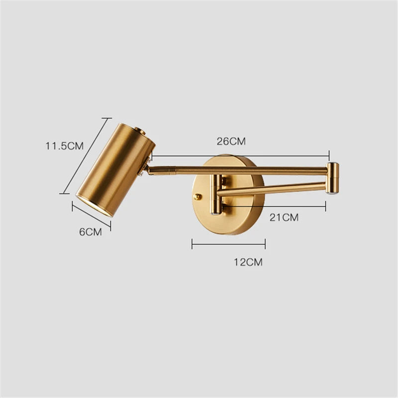 lampe murale moderne or fixée mur éclairage quotidien chambre coucher nordique lumière led opaque