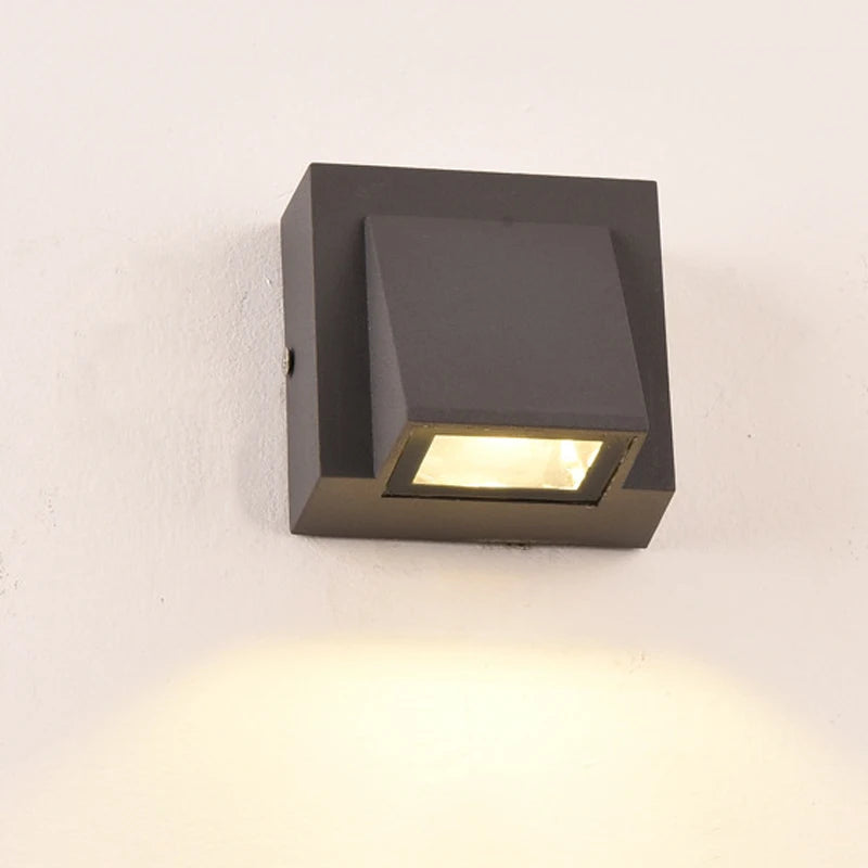 applique murale led moderne blanc noir verre trempé facile éclairage extérieur minimaliste