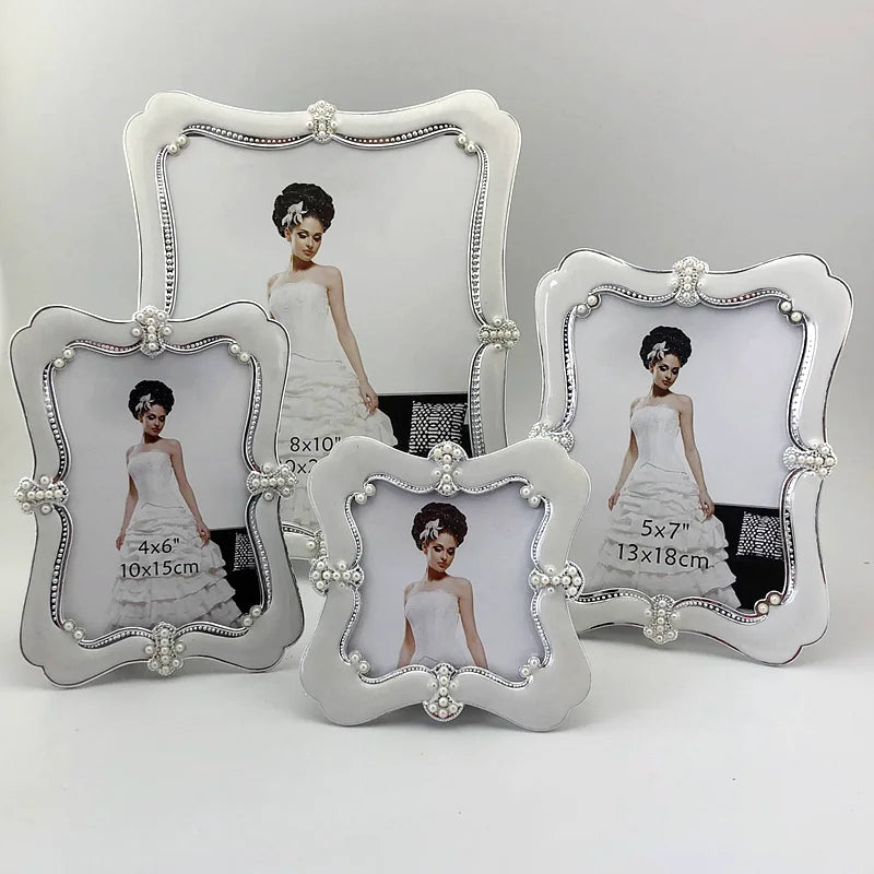 cadre photo blanc bordure décorative classique élégant 4x6 5x7 papier noirintérieur