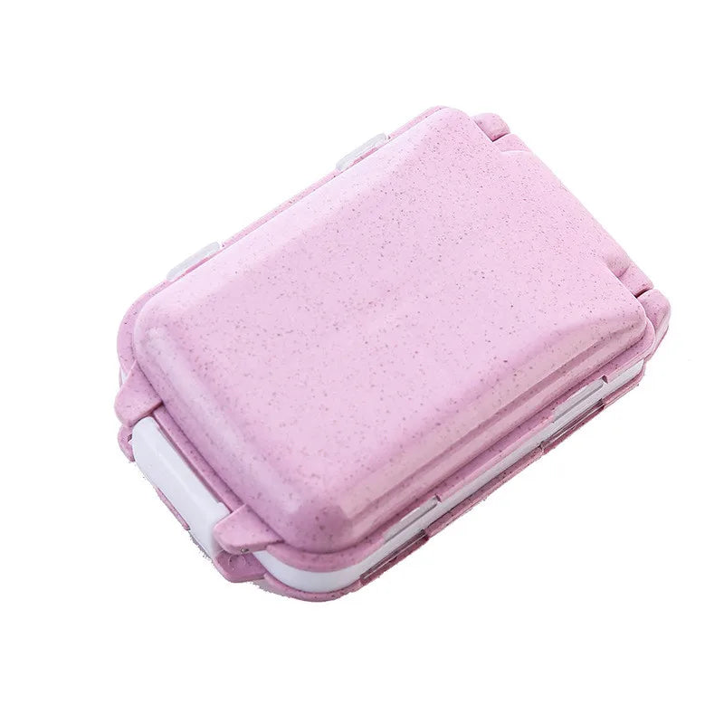 organisateur médicaments boîte pilules compartiments clips couleurs vert rose pratique compact