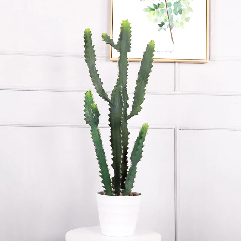 plantes artificielles vertes points dorés moderne décoration extérieure pot noir arrangement fleuri cactus succulente