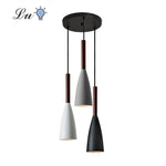 suspension lumineuse conique moderne gris blanc noir câble suspendu flux luminescent élevé minimaliste intérieur